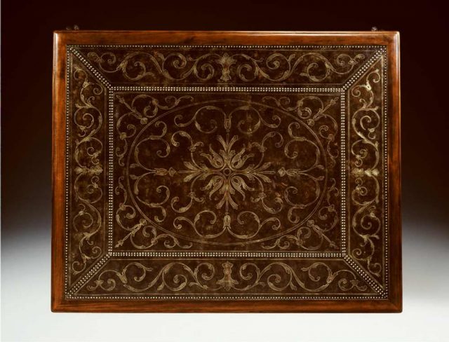 Detail of Etched Brass Coffee Table