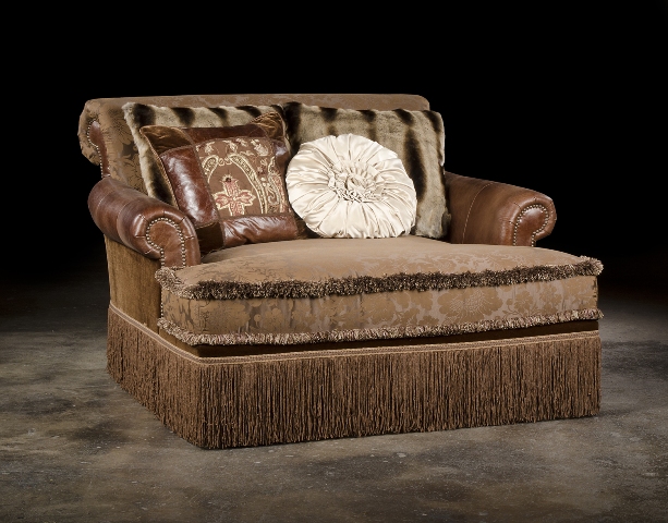 Chaise mink and leather Chaise mink and leather