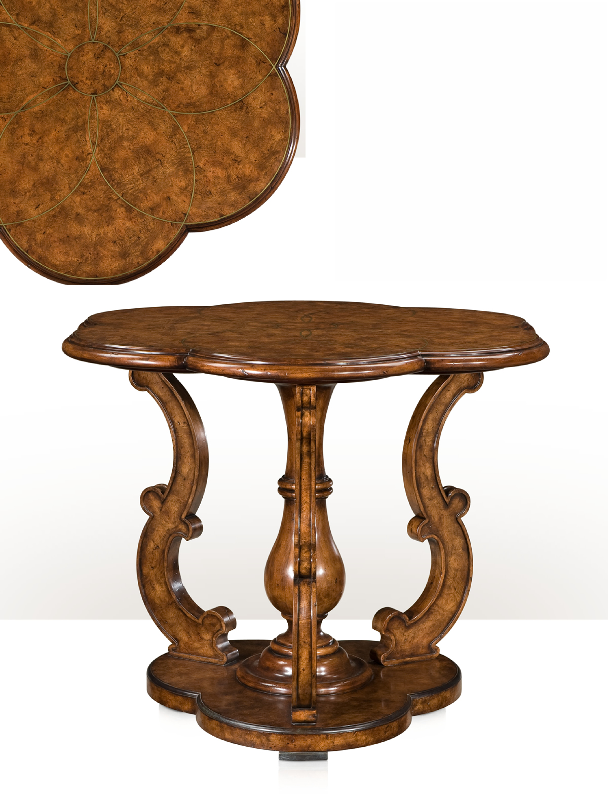 Chestnut burl veneer center table Chestnut burl veneer center table