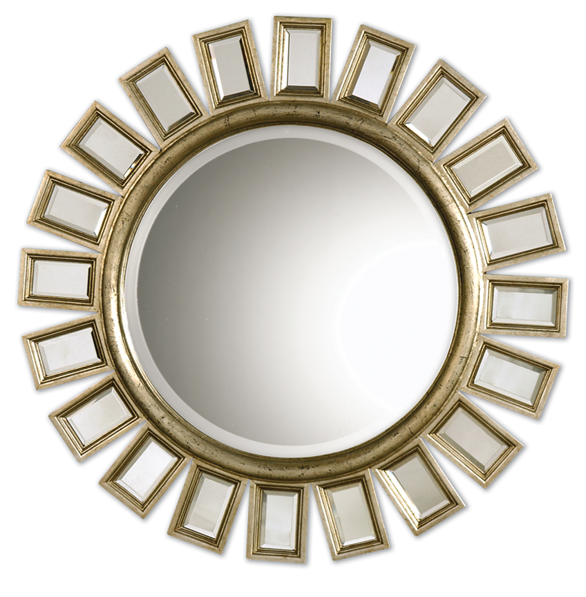 Silver leaf round mirror Silver leaf round mirror