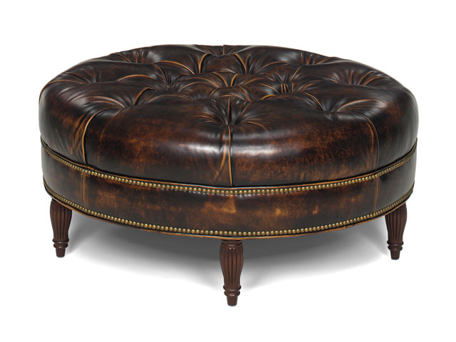 Round Tufted Ottoman with nailhead trim Round Tufted Ottoman with nailhead trim
