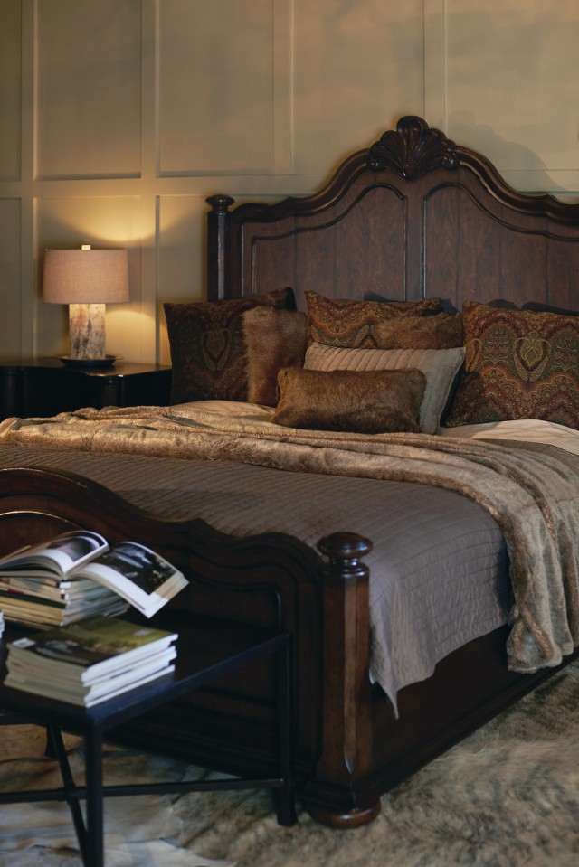 Panel Bed with decorative carving