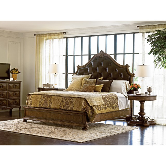 Bruno Leather Tufted Bed