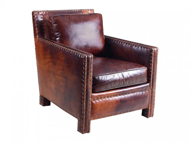 Studded Leather Chair