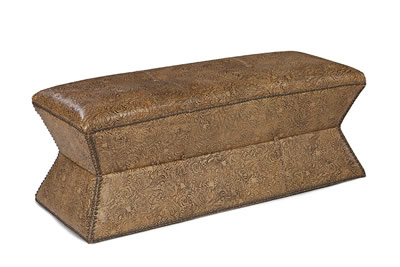 Embossed Leather Ottoman