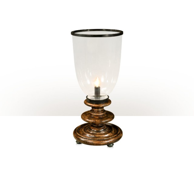 Turned mahagany huricane lamp