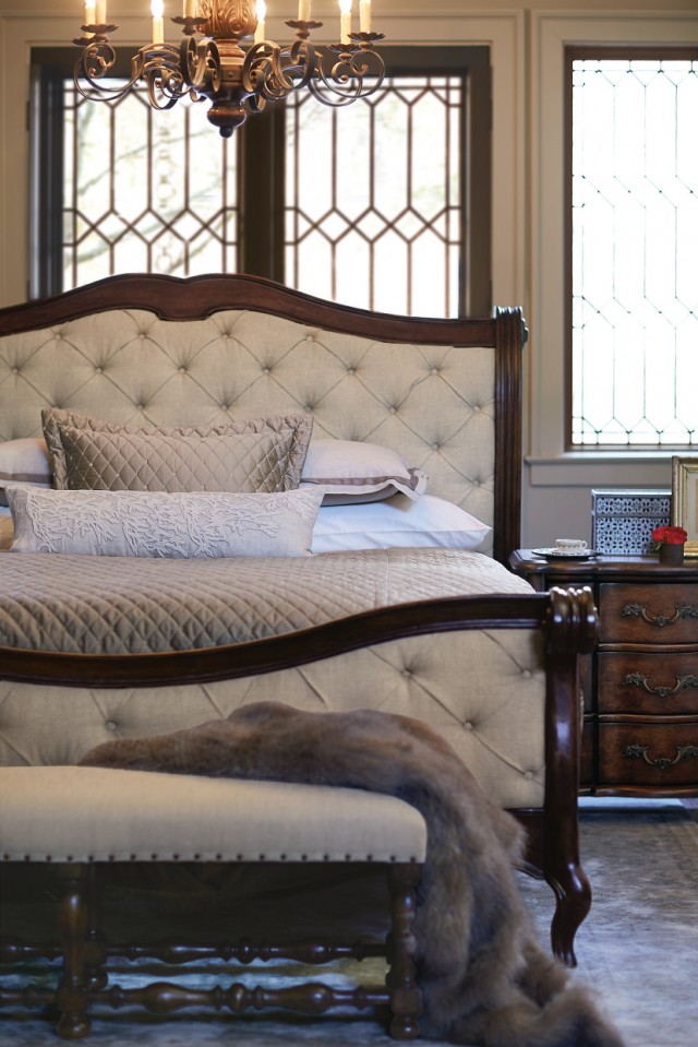 Tufted Sleigh Bed - Understated Elegance