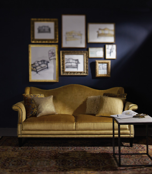 Bernhardt Interiors Camel Back sofa