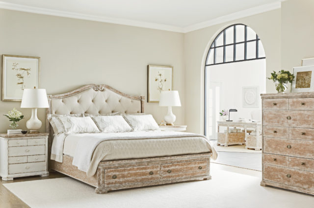 Upholstered Bed with Drawers
