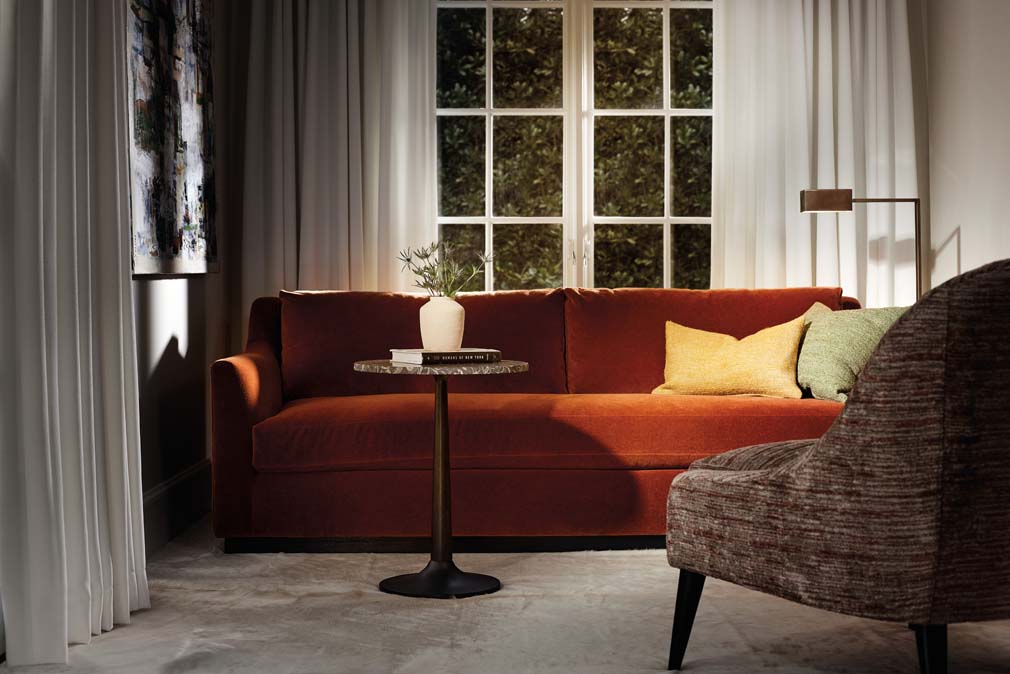 Red Fabric Sofa